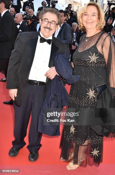 Director Ferid Boughedir and his guest attend the screening of'Capharnaum' during the 71st annual Cannes Film Festival at Palais des Festivals on May...