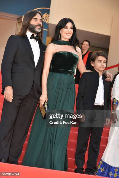 Khaled Mouzanar, director Nadine Labaki and Zain Alrafeea attend the screening of'Capharnaum' during the 71st annual Cannes Film Festival at Palais...