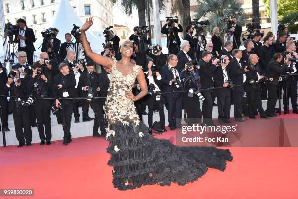 Miriam Odemba attends the screening of'Capharnaum' during the 71st annual Cannes Film Festival at Palais des Festivals on May 17, 2018 in Cannes,...