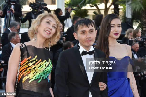 Guest, Adilkhan Yerzhanov, and Dinara Baktybaeva attend the screening of 'Capharnaum' during the 71st annual Cannes Film Festival at Palais des...