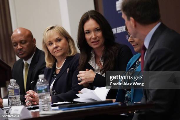 Indiana Attorney General Curtis Hill, Oklahoma Governor Mary Fallin, and Texas Public Policy Foundation President and CEO Brooke Rollins participate...