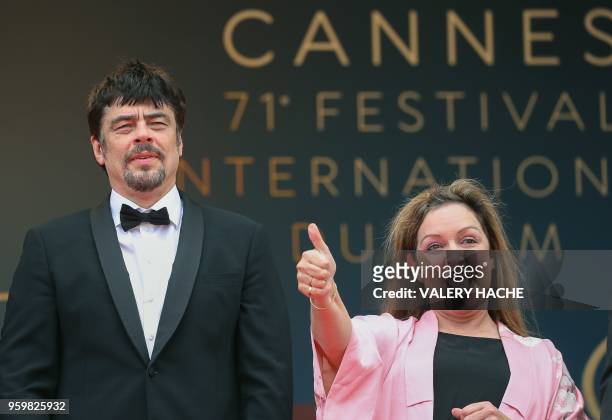 Puerto Rican actor and President of the Un Certain Regard jury Benicio Del Toro and US Executive Director of the Telluride Film Festival and member...