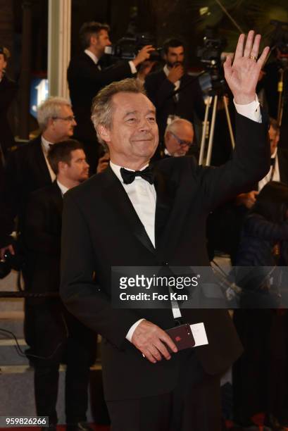 Michel Denisot attends the screening of 'Knife + Heart ' during the 71st annual Cannes Film Festival at Palais des Festivals on May 17, 2018 in...