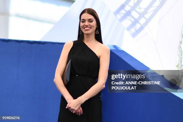 Russian actress Natalja Titarenko attends on May 18, 2018 a photocall for the film "Ayka " at the 71st edition of the Cannes Film Festival in Cannes,...