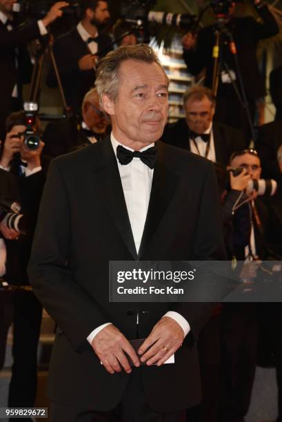 Michel Denisot attends the screening of 'Knife + Heart ' during the 71st annual Cannes Film Festival at Palais des Festivals on May 17, 2018 in...