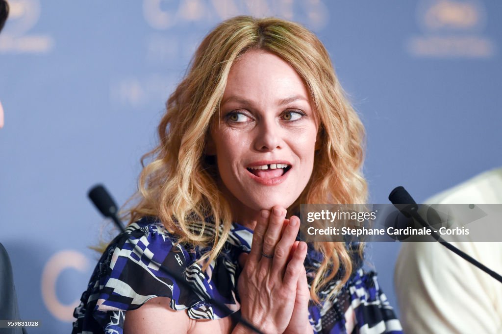 Vanessa Paradis attends the press conference for "Knife + Heart