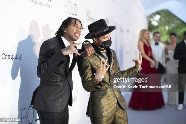 Tyga and Alec Monoply arrive at the amfAR Gala Cannes 2018 at Hotel du Cap-Eden-Roc on May 17, 2018 in Cap d'Antibes, France.