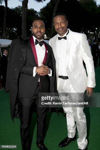 Jason Derulo and Chris Tucker attends the cocktail at the amfAR Gala Cannes 2018 at Hotel du Cap-Eden-Roc on May 17, 2018 in Cap d'Antibes, France.