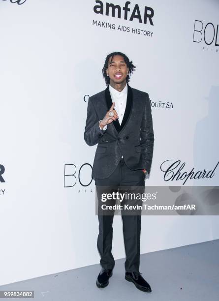 Tyga arrives at the amfAR Gala Cannes 2018 at Hotel du Cap-Eden-Roc on May 17, 2018 in Cap d'Antibes, France.