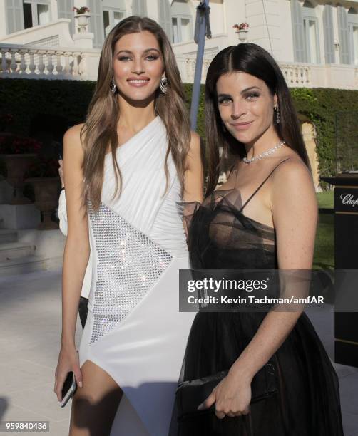 Valery Kaufman and Julia Restoin Roitfeld attend the cocktail at the amfAR Gala Cannes 2018 at Hotel du Cap-Eden-Roc on May 17, 2018 in Cap...