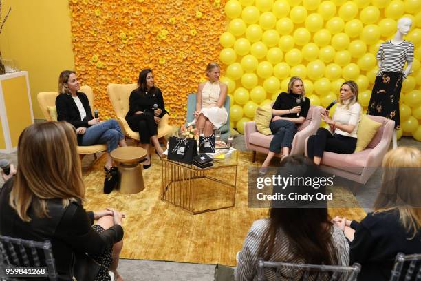 Brett Heyman, Andrea Lieberman, Andee Olson, Erin Foster and Sara Foster attend a panel discussion on power dressing with Bumble's Sara & Erin Foster...