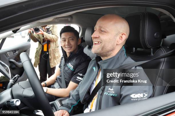 Ho-Pin Tung and Juergen Vogel during the Jaguar I-PACE Smartcone Challenge on the occasion of the Formular E weekend at Tempelhof Airport on May 18,...