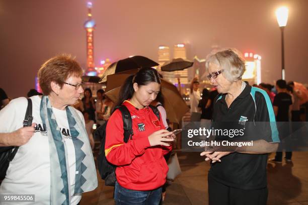 Port Adelaide Power fans pose during an event for club members at The Camel on May 18, 2018 in Shanghai, China. Port Adelaide play the Gold Coast...