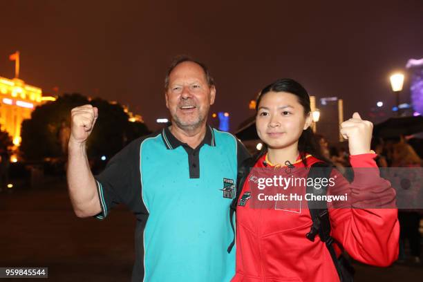 Port Adelaide Power fans pose during an event for club members at The Camel on May 18, 2018 in Shanghai, China. Port Adelaide play the Gold Coast...