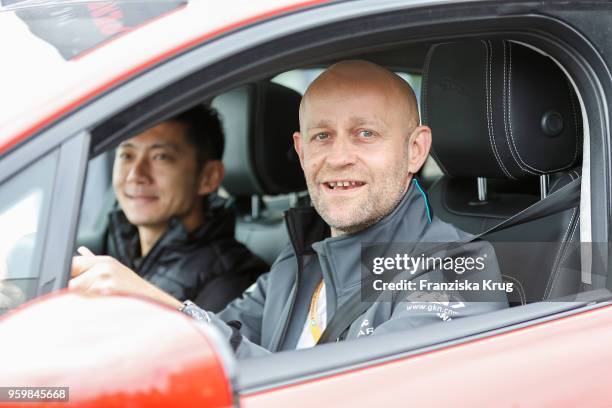 Ho-Pin Tung and Juergen Vogel during the Jaguar I-PACE Smartcone Challenge on the occasion of the Formular E weekend at Tempelhof Airport on May 18,...