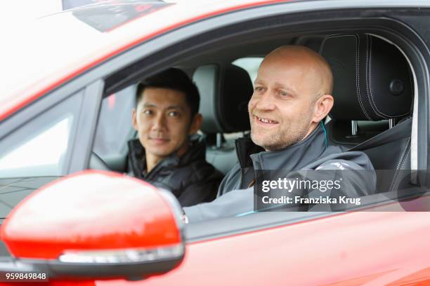 Ho-Pin Tung and Juergen Vogel during the Jaguar I-PACE Smartcone Challenge on the occasion of the Formular E weekend at Tempelhof Airport on May 18,...