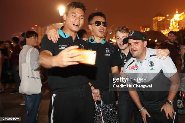 Port Adelaide Power fans pose during an even for club members at The Camel on May 18, 2018 in Shanghai, China. Port Adelaide play the Gold Coast Suns...