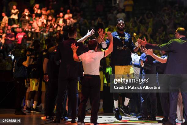 Jason Thompson, #1 of Fenerbahce Dogus Istanbul before the 2018 Turkish Airlines EuroLeague F4 Semifinal B game between Fenerbahce Dogus Istanbul v...