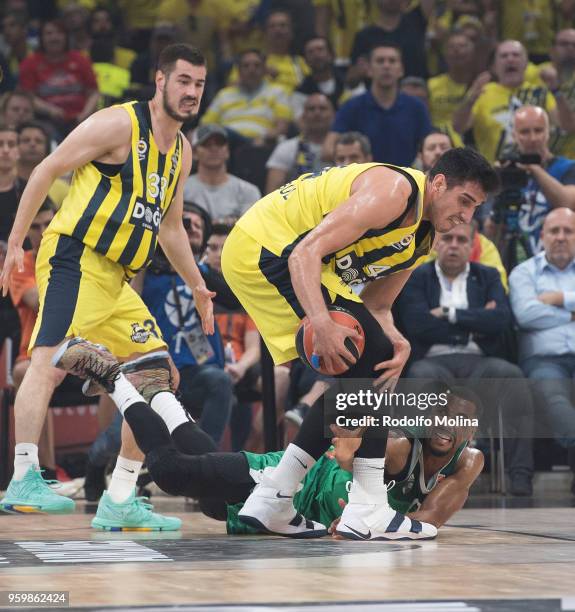 Ahmet Duverioglu, #44 of Fenerbahce Dogus Istanbul in action during the 2018 Turkish Airlines EuroLeague F4 Semifinal B game between Fenerbahce Dogus...