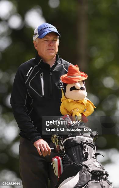 Mark Ridley of South Moor Golf Club in action during the Silversea Senior PGA Professional Championship at Foxhills Golf Course on May 18, 2018 in...