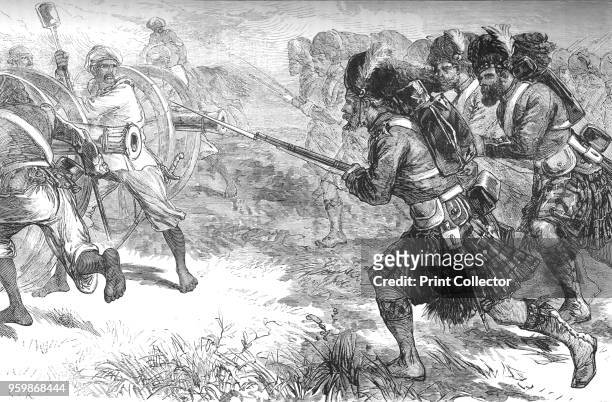 Charge of the Highlanders', circa 1880. Episode of the Indian Rebellion . From British Battles on Land and Sea, Vol. III, by James Grant. [Cassell...