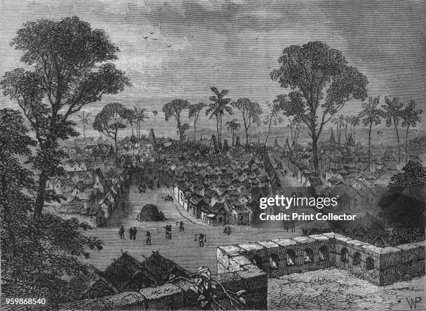 View of Coomassie', circa 1880. Episode of the Third Anglo-Ashanti War . From British Battles on Land and Sea, Vol. III, by James Grant. [Cassell...