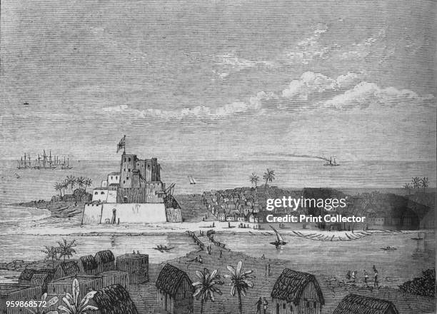 View of Elmina', circa 1880. Episode of the Third Anglo-Ashanti War . From British Battles on Land and Sea, Vol. III, by James Grant. [Cassell Petter...