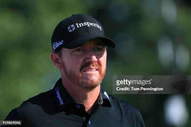 Jimmy Walker looks on from the 14th tee during the second round of the AT&T Byron Nelson at Trinity Forest Golf Club on May 18, 2018 in Dallas, Texas.