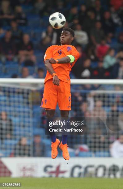 Daishawn Redan of Netherlands Under 17 during the UEFA Under-17 Championship Semi-Final match between England U17s against Netherlands U17s at Proact...