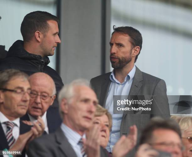 Gareth Southgate England Coach watching England Under 17s during the UEFA Under-17 Championship Semi-Final match between England U17s against...