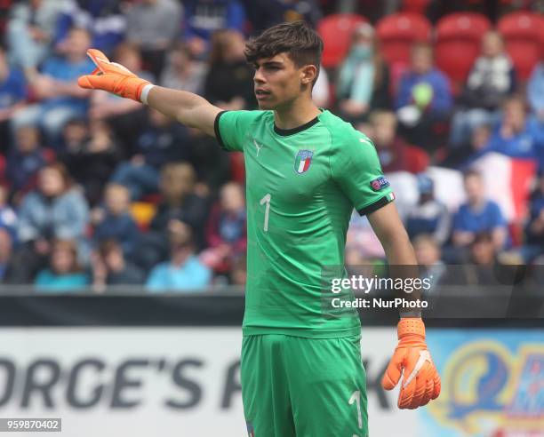 Alessandro Russo of Italy Under 17 during the UEFA Under-17 Championship Semi-Final match between Italy U17s against Belgium U17s at New York...