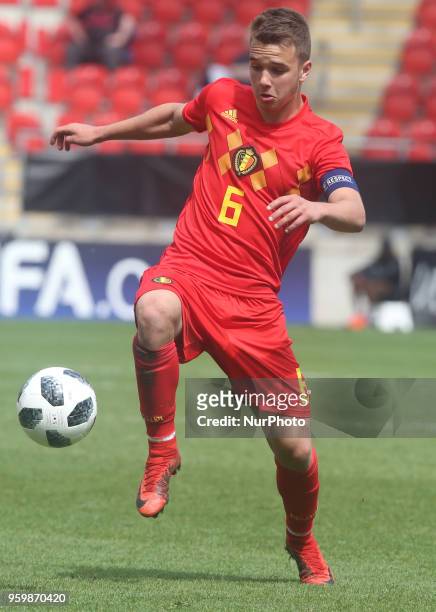 Nicolas Raskin of Belgium Under 17 during the UEFA Under-17 Championship Semi-Final match between Italy U17s against Belgium U17s at New York...