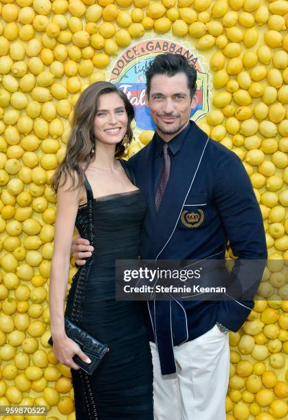 Bianca Balti and David Gandy attend the Dolce & Gabbana Light Blue Italian Zest Launch Event at the Nomad Hotel Los Angeles on May 17, 2018 in Los...