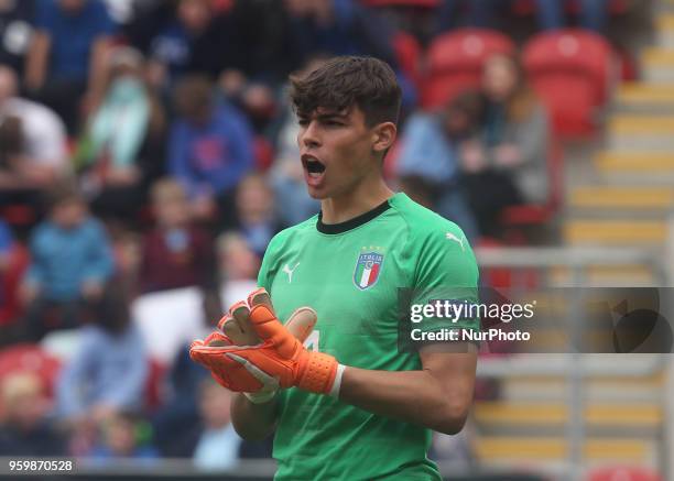 Alessandro Russo of Italy Under 17 during the UEFA Under-17 Championship Semi-Final match between Italy U17s against Belgium U17s at New York...