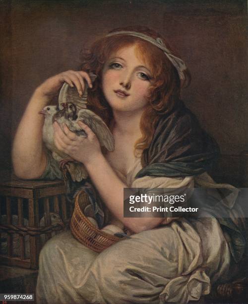 Woman With Doves', 1799-1800, . Part of the Wallace Collection, London. From International Art: Past and Present by Alfred Yockney. [Virtue &...