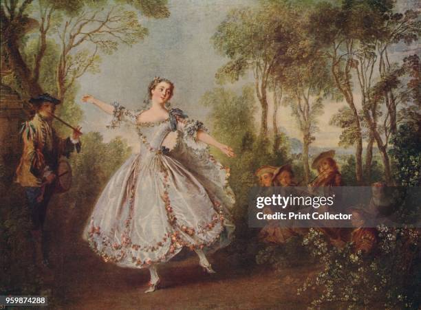 Mlle. Camargo Dancing' . Part of the Wallace Collection, London. From International Art: Past and Present by Alfred Yockney. [Virtue & Company,...