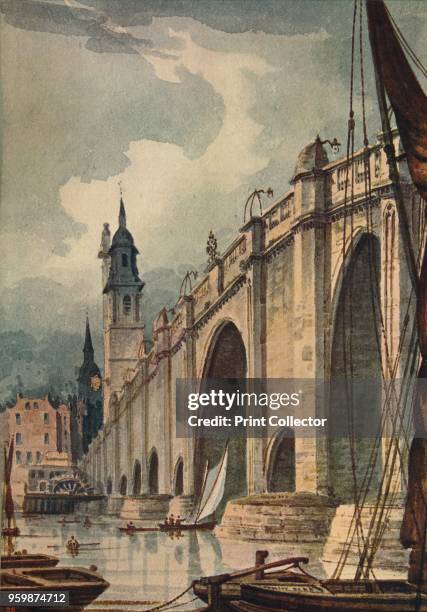 London Bridge' . Formerly attributed to Richard Parkes Bonington . Held by the British Museum, London. From International Art: Past and Present by...