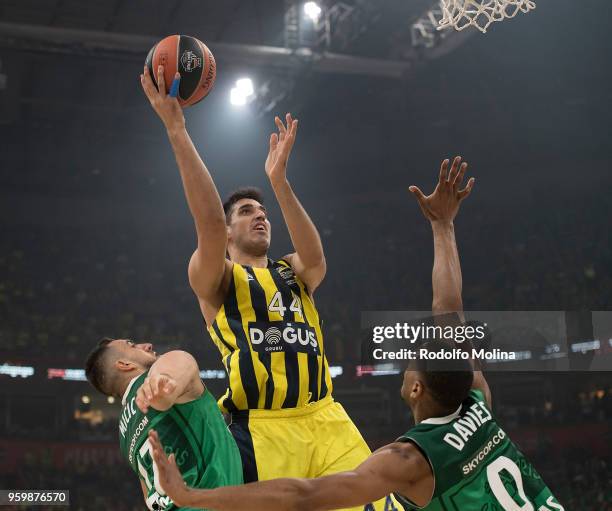 Ahmet Duverioglu, #44 of Fenerbahce Dogus Istanbul in action during the 2018 Turkish Airlines EuroLeague F4 Semifinal B game between Fenerbahce Dogus...