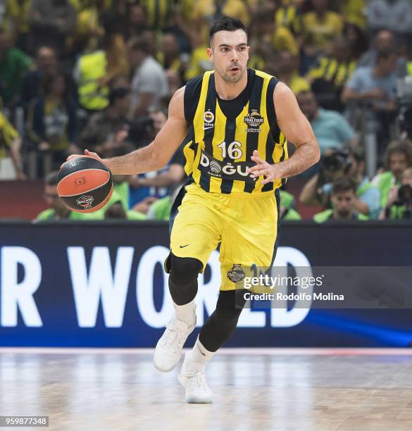 Kostas Sloukas, #16 of Fenerbahce Dogus Istanbul in action during the 2018 Turkish Airlines EuroLeague F4 Semifinal B game between Fenerbahce Dogus...