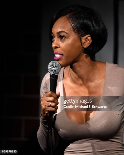 Comedian Daphnique Springs performs on day three of the NOHO Comedy Festival at Ha Ha Cafe Comedy Club on May 17, 2018 in North Hollywood, California.
