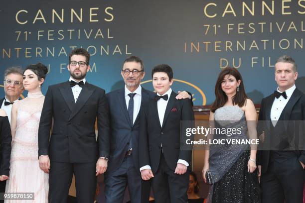 Turkish-Cypriot actress Hazar Erguclu, Turkish actor Aydin Dogu Demirkol, Turkish director Nuri Bilge Ceylan, his son Ayaz Ceylan and wife Turkish...