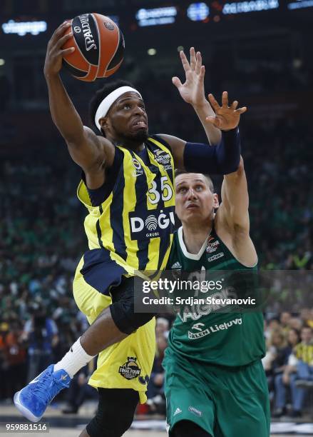 Ali Muhammed of Fenerbahce in action against Edgaras Ulanovas of Zalgiris during the Turkish Airlines Euroleague Final Four Belgrade 2018 Semifinal...