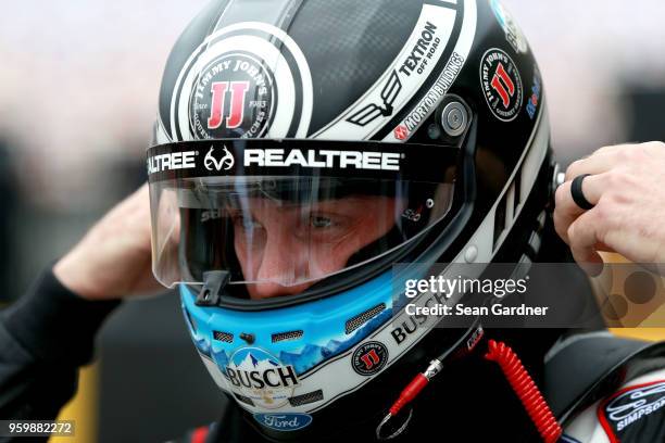 Kevin Harvick, driver of the Jimmy John's Ford, stands in the garage during practice for the Monster Energy NASCAR Cup Series All-Star Race at...
