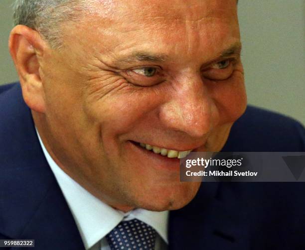 Newly appointed Russian Deputy Prime Minister Yuri Borisov attends a meeting at Bocharov ruchey State Residence in Sochi, Russia, May 18, 2018.