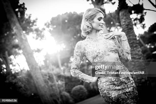 Paris Hilton attends the amfAR Gala Cannes 2018 dinner at Hotel du Cap-Eden-Roc on May 17, 2018 in Cap d'Antibes, France.