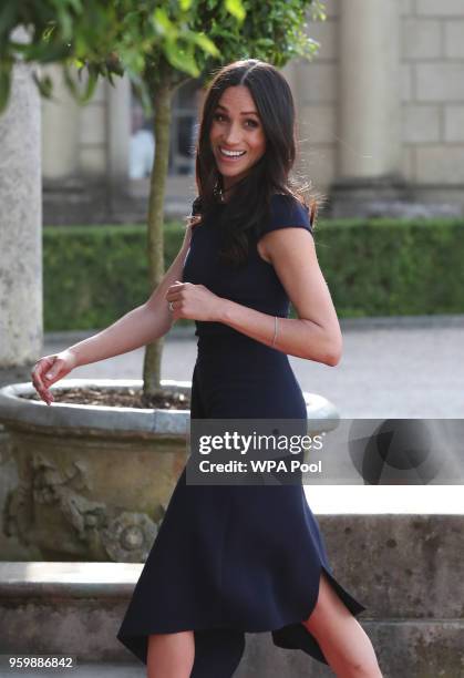 Meghan Markle arrives at Cliveden House Hotel on the National Trust's Cliveden Estate to spend the night before her wedding to Prince Harry on May...