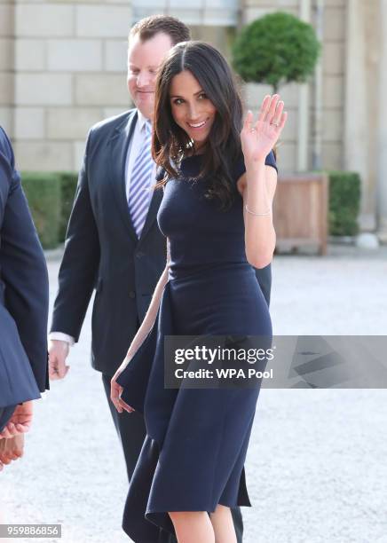 Meghan Markle arrives at Cliveden House Hotel on the National Trust's Cliveden Estate to spend the night before her wedding to Prince Harry on May...