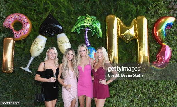 Television personalities Emily Ferguson, Amanda Stanton, Lauren Bushnell and Haley Ferguson attend the From Dust To Gold preview party at the Palms...