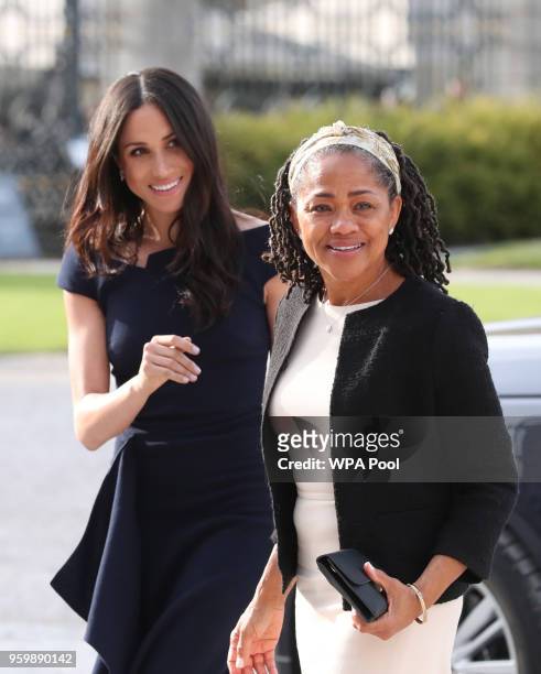 Meghan Markle and her mother, Doria Ragland arrive at Cliveden House Hotel on the National Trust's Cliveden Estate to spend the night before her...