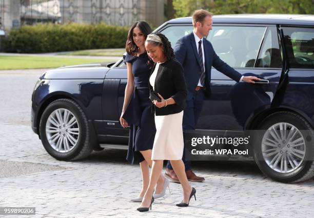 Meghan Markle and her mother, Doria Ragland arrive at Cliveden House Hotel on the National Trust's Cliveden Estate to spend the night before her...